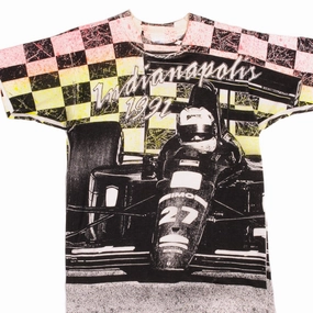 Bold Comfort VINTAGE RACING ALL OVER PRINT INDY CARS INDIANAPOLIS 1992 TEE SHIRT MEDIUM