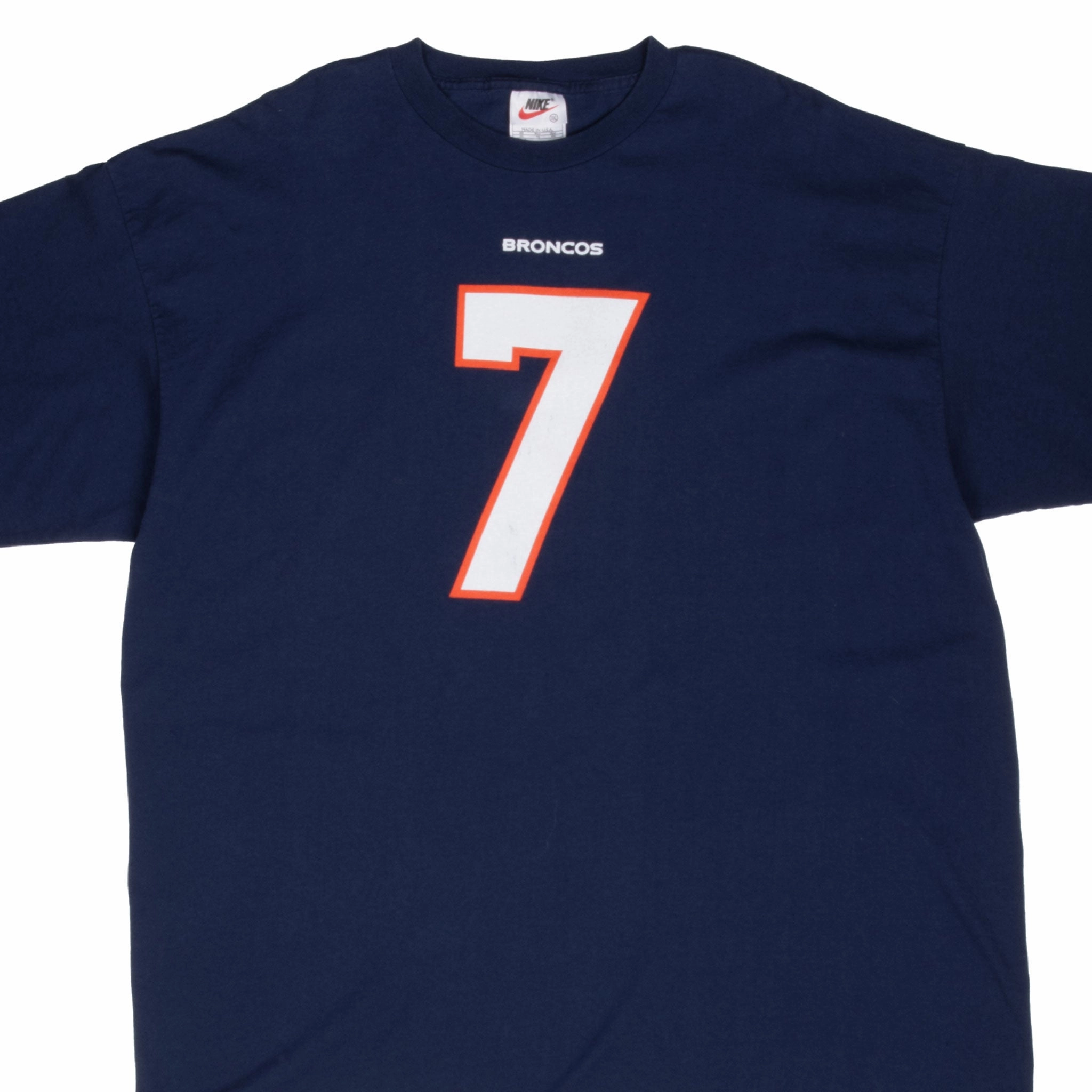 VINTAGE NIKE NFL DENVER BRONCOS ELWAY #7 TEE SHIRT 2004 2XL MADE IN USA Timeless Wear