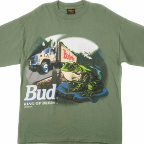 Gym workout VINTAGE BUDWEISER TEE SHIRT 1995 SIZE LARGE MADE IN USA