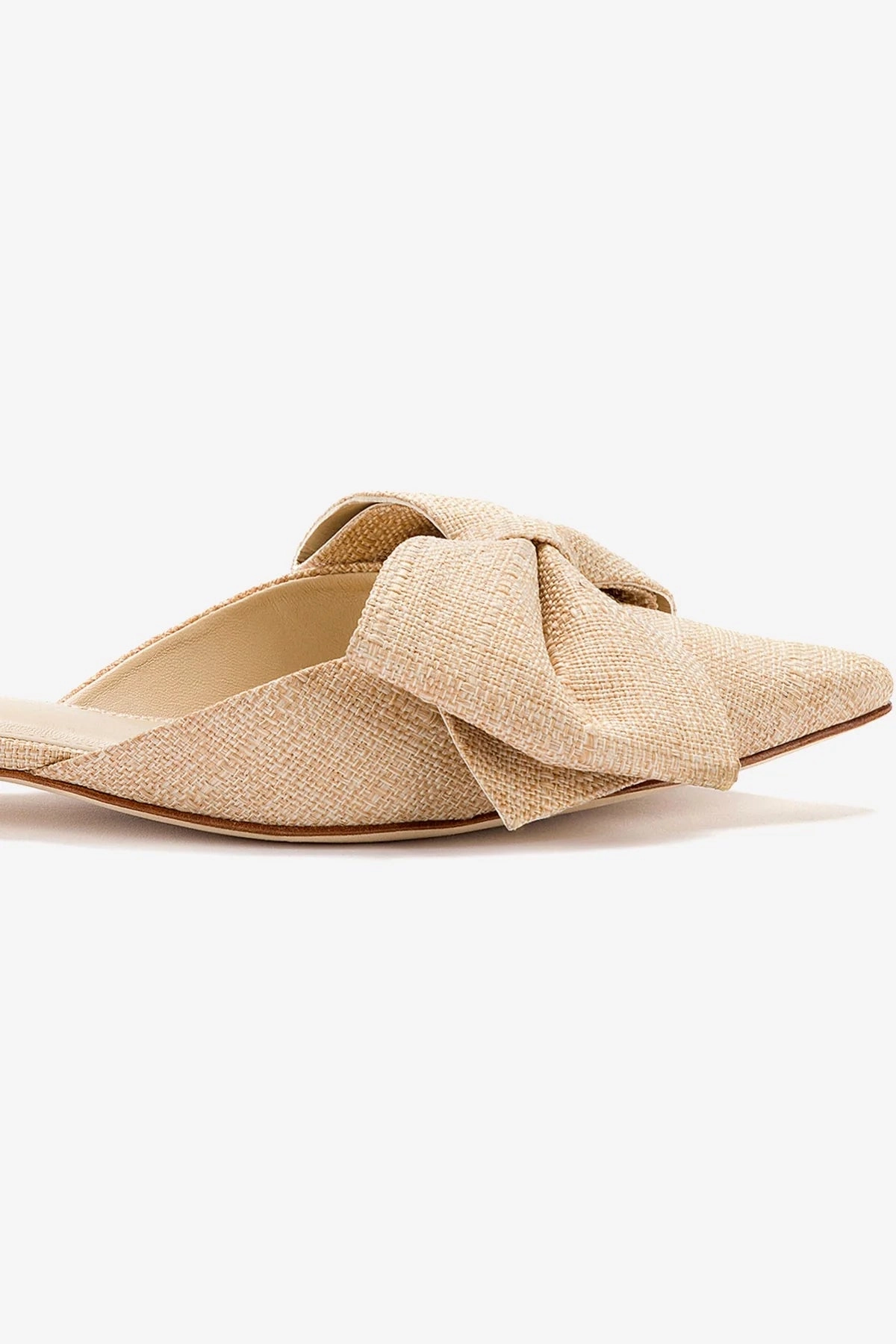 Elle Flat Mule In Beige Raffia Weekend Essential
