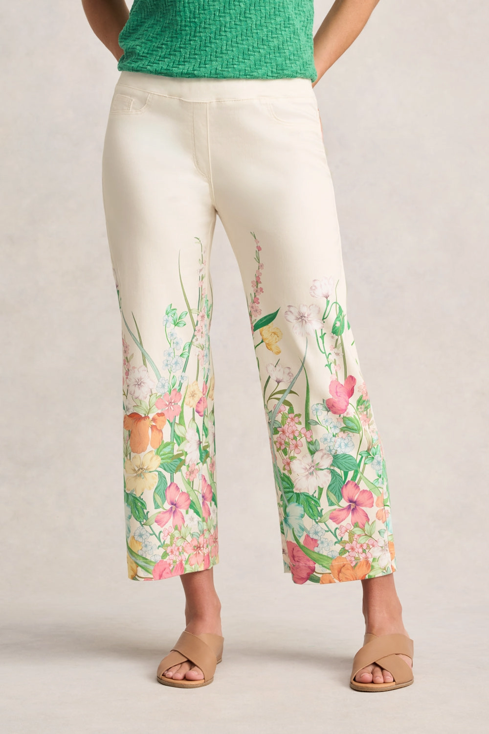 Bengajean? 7/8 Relaxed Fit ?C Botanical Print Ripstop Fabric Technology Anti Friction Lining