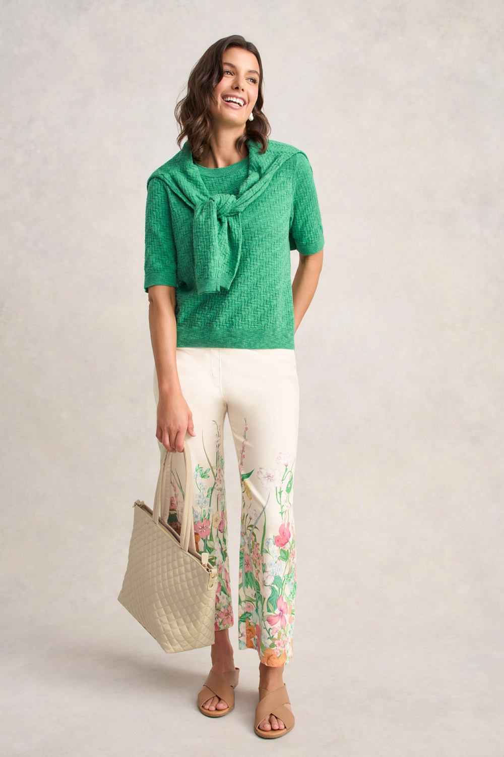 MoistureWickingFabric Ripstop Fabric Technology Bengajean? 7/8 Relaxed Fit ?C Botanical Print