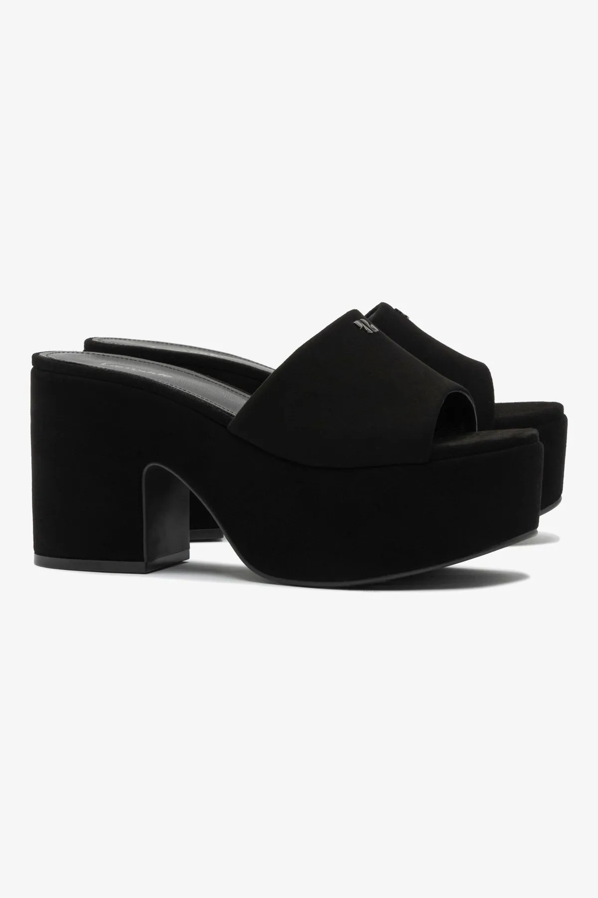 Miso Platform Mule In Black Suede Outfit Match High Quality Material