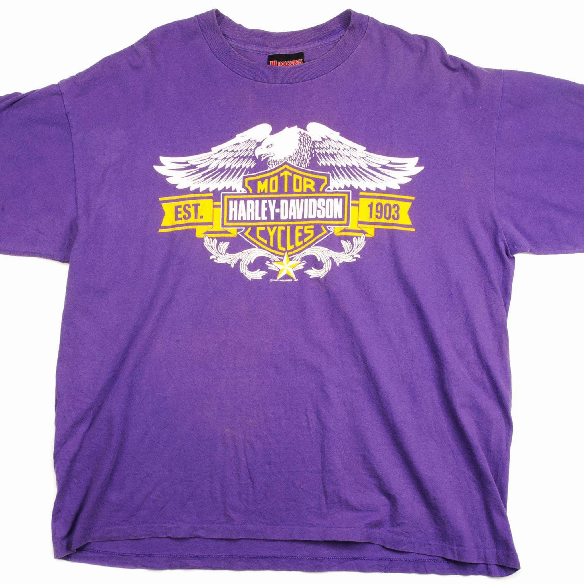 VINTAGE HARLEY DAVIDSON TEE SHIRT 1991 SIZE XL MADE IN USA Cool Comfort family gathering