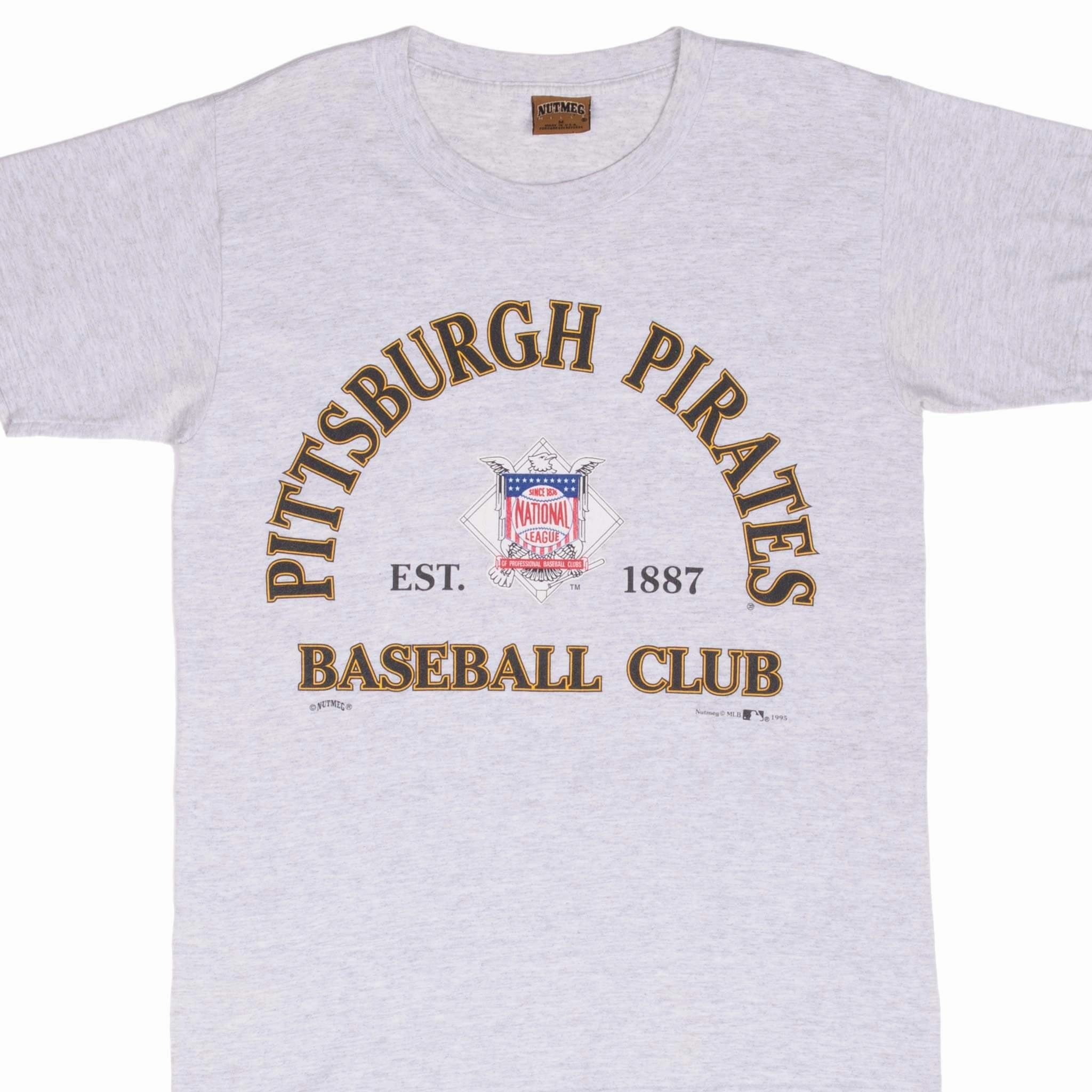 VINTAGE MLB PITTSBURGH PIRATES GREY TEE SHIRT 1993 MEDIUM MADE IN USA Casual Design