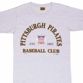 VINTAGE MLB PITTSBURGH PIRATES GREY TEE SHIRT 1993 MEDIUM MADE IN USA Casual Design