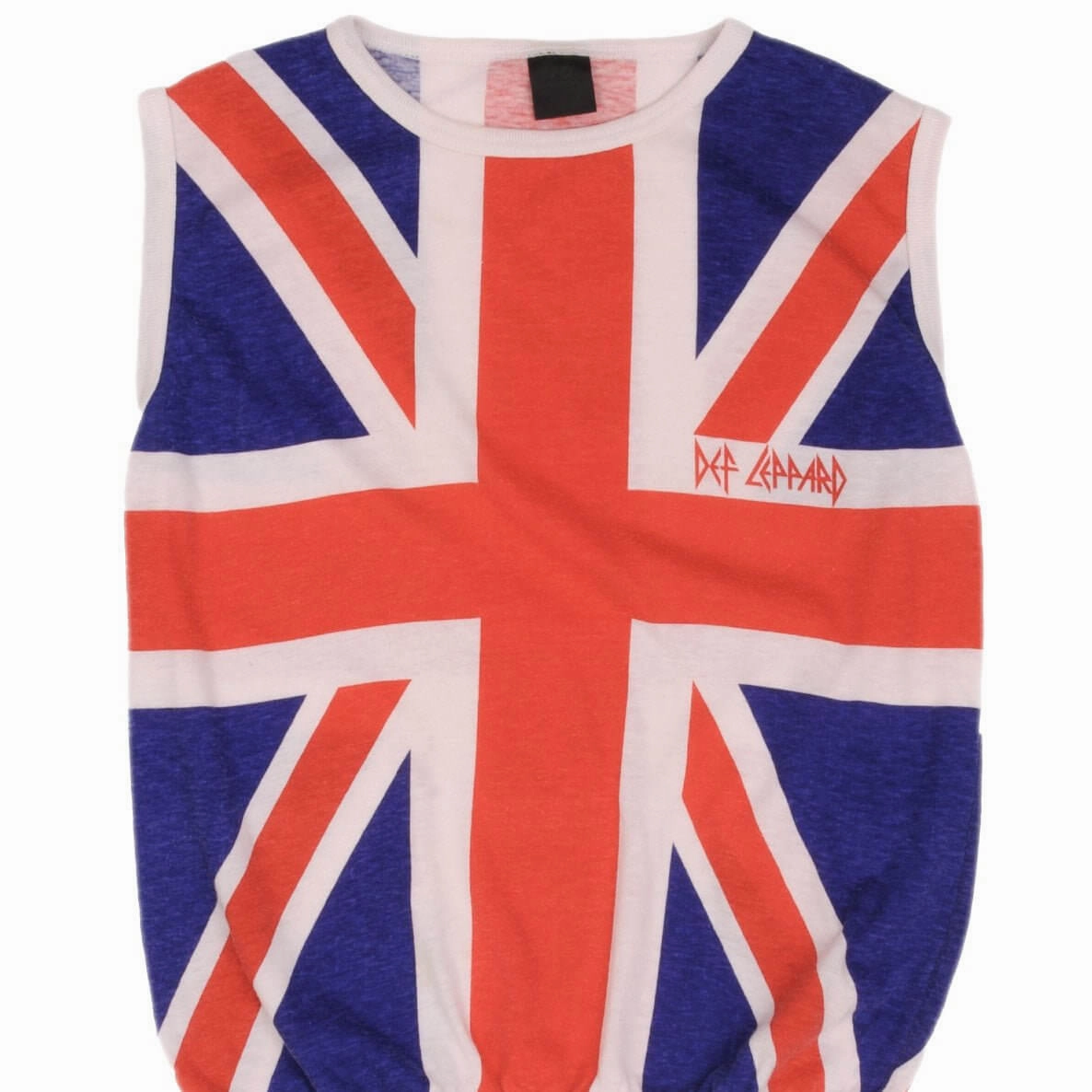 Thermal Regulation Fabric VINTAGE DEF LEPPARD UNION JACK TANK TOP TEE SHIRT 1980S SIZE SMALL MADE IN USA