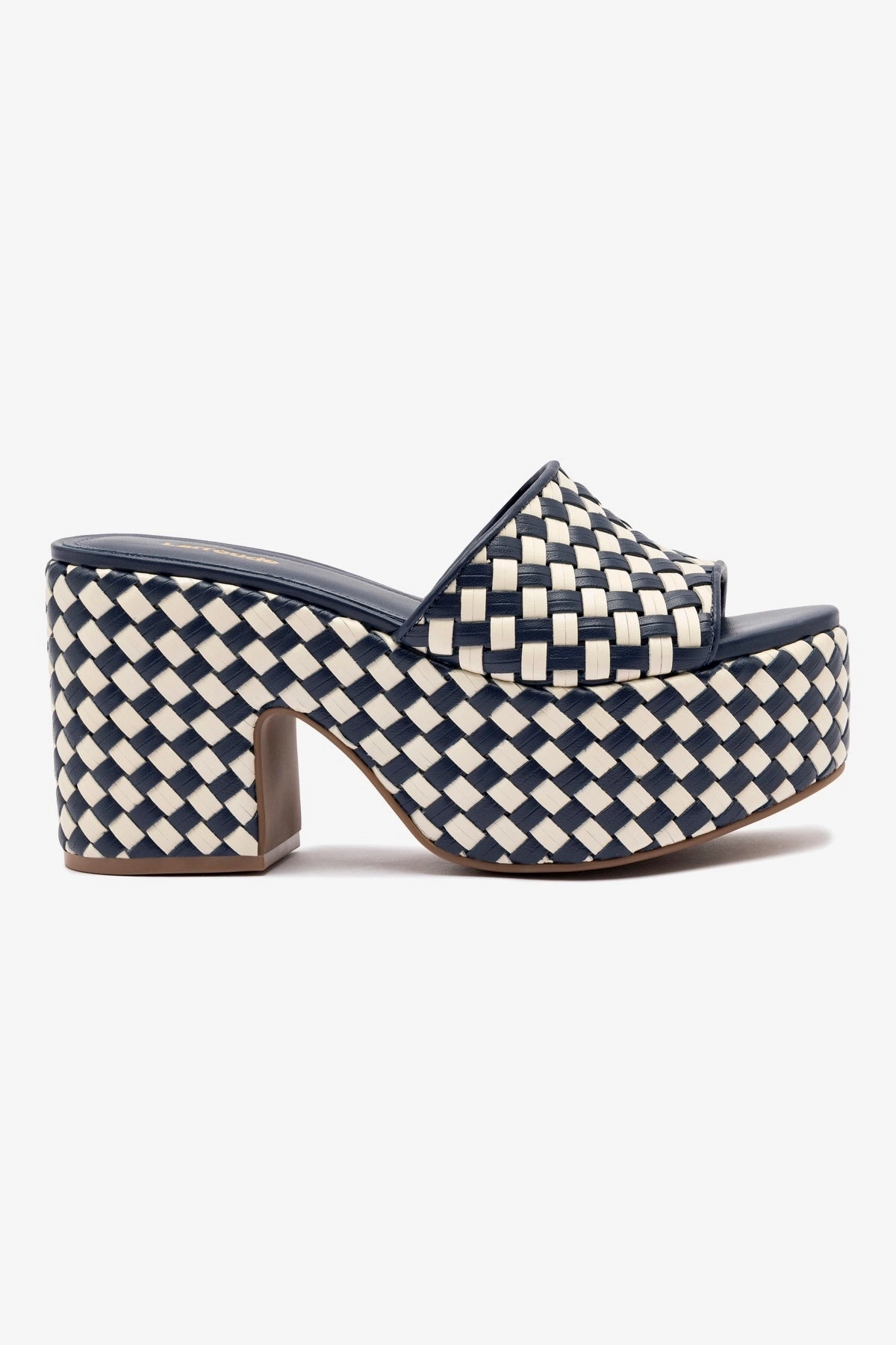 Miso Platform Sandal In Navy and Ivory Leather Light sandals