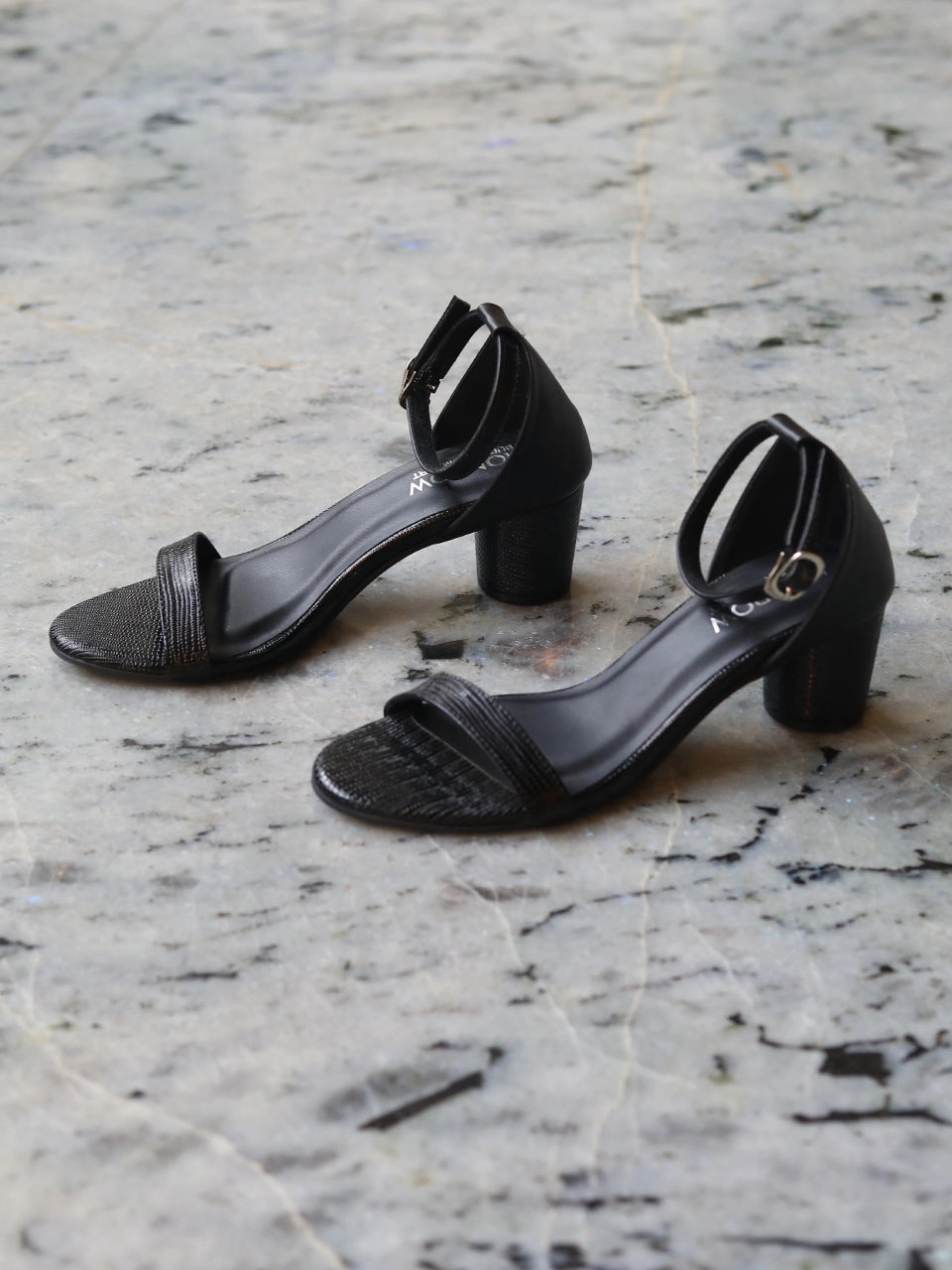 Cushioned Insole Ellery Black Block Heels