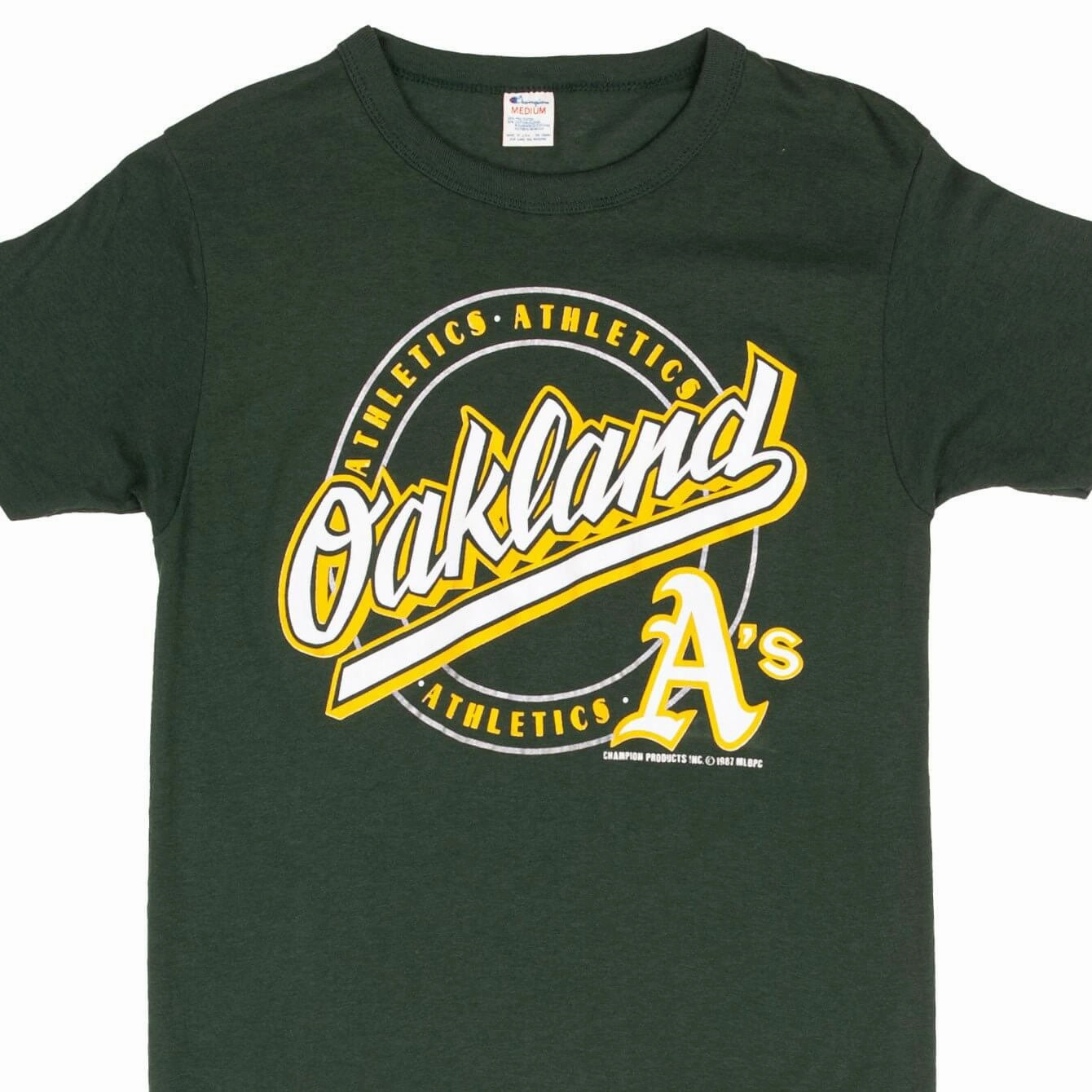 Soft Fit Wear OdorResistant VINTAGE MLB OAKLAND ATHLETICS 1987 CHAMPION TEE SHIRT SIZE SMALL MADE IN USA
