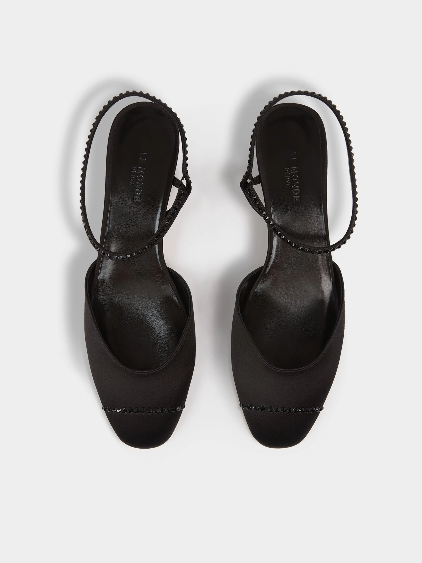 Comfortable Arch Support Pointed Pumps Erika Pump / Black Satin Crystal