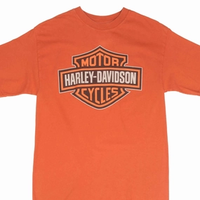VINTAGE HARLEY DAVIDSON OKLAHOMA TEE SHIRT 2001 SIZE MEDIUM MADE IN USA polo neck LowImpact Manufacturing