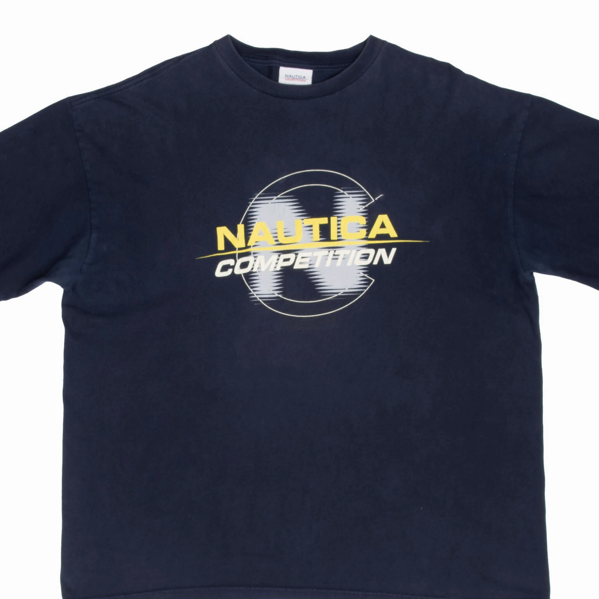 VINTAGE NAUTICA COMPETITION BLUE TEE SHIRT 1990S XL MADE IN USA Minimal Comfort