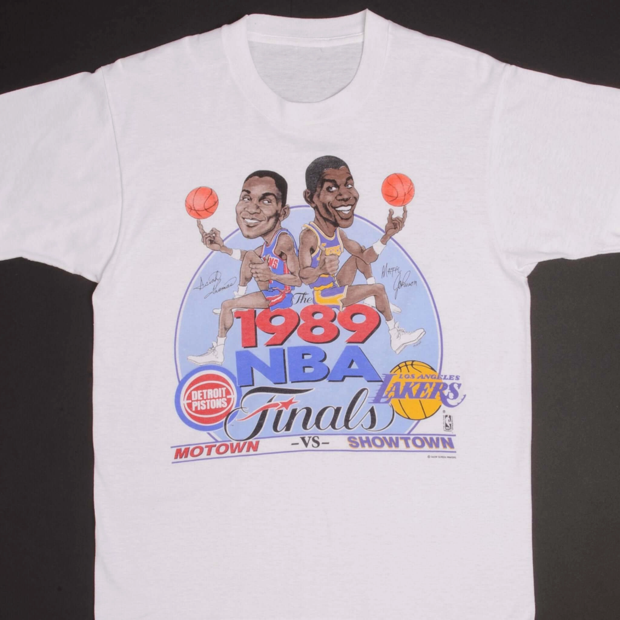 Quick Release Hem yoga clothing VINTAGE NBA DETROIT PISTONS VS LOS ANGELES LAKERS TEE SHIRT 1989 SIZE MEDIUM