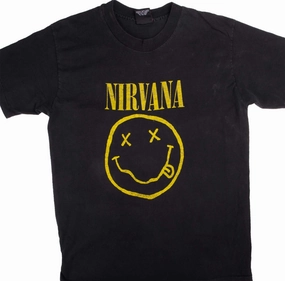 VINTAGE NIRVANA TEE SHIRT 90S SIZE MEDIUM MADE IN USA coordinate with other items sporty wear