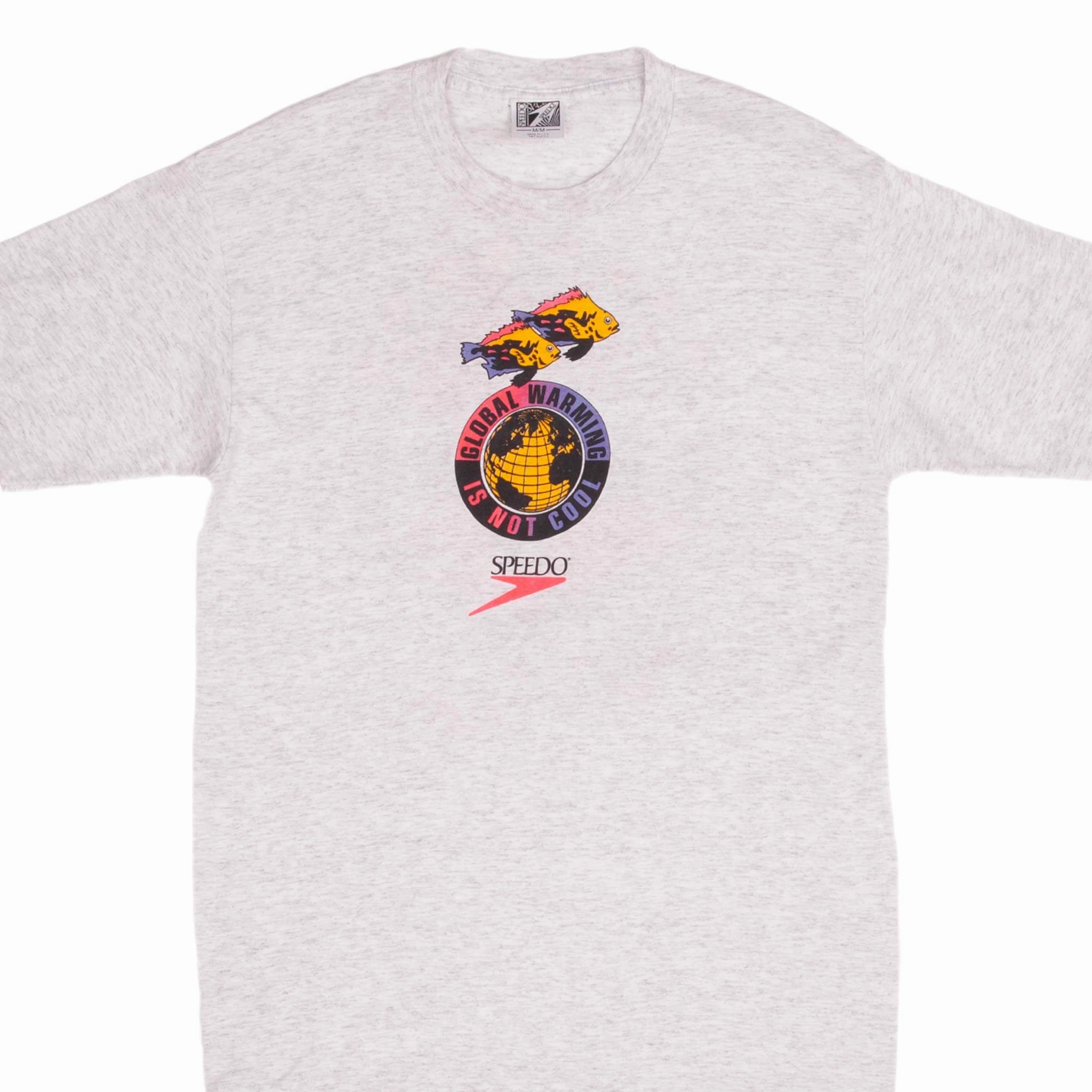 Cozy and Light Casual All-Day VINTAGE SPEEDO GLOBAL WARMING IS NOT COOL 1990S TEE SHIRT SZE MEDIUM MADE IN USA