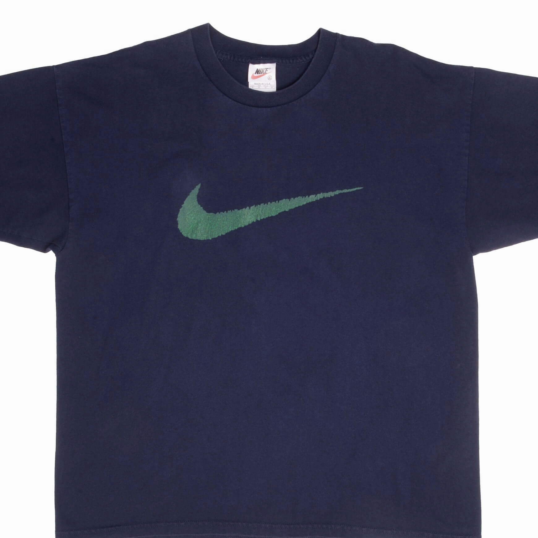 All Day Wear VINTAGE NIKE BIG SWOOSH NAVY BLUE TEE SHIRT LATE 1990S SIZE XL MADE IN USA