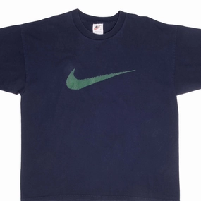 All Day Wear VINTAGE NIKE BIG SWOOSH NAVY BLUE TEE SHIRT LATE 1990S SIZE XL MADE IN USA