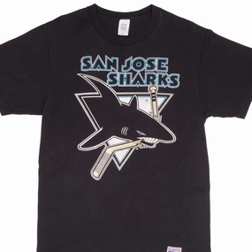VINTAGE NHL SAN JOSE SHARKS TEE SHIRT 1990S SIZE LARGE MADE IN USA Abstract mystery EcoConscious Processing