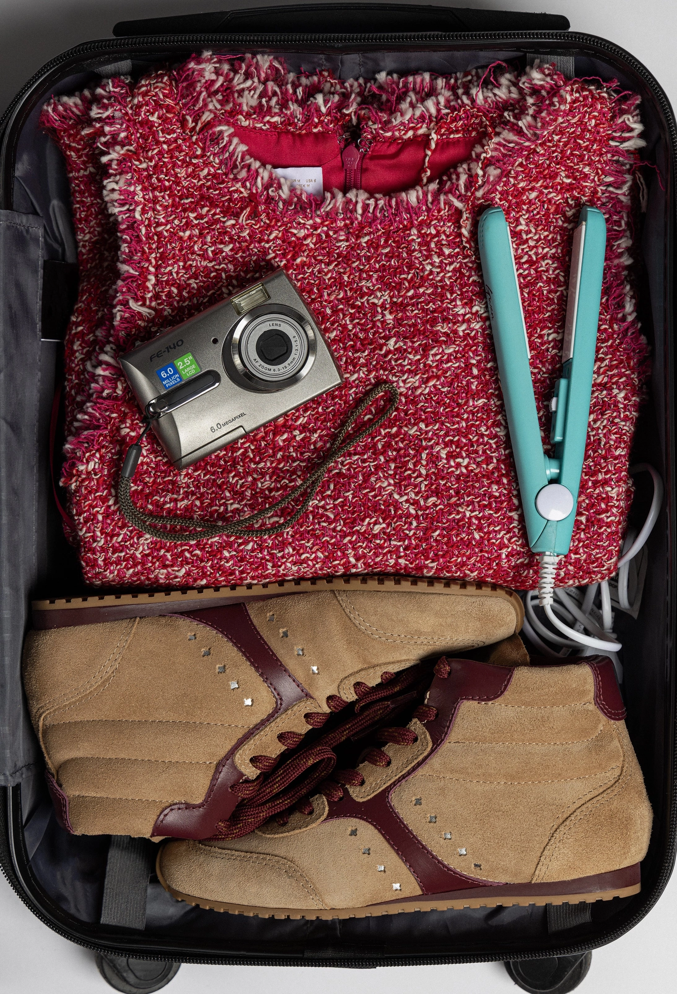 lace up closure Airy Sole Stella Mid Sneaker In Peanut Suede and Burgundy Leather