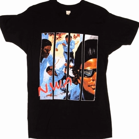 VINTAGE HIP HOP NWA 100 MILES AND RUNNIN RAP TEE SHIRT 1990 MEDIUM MADE IN USA Chic Comfort ColorfastFabricTech