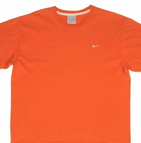 VINTAGE NIKE CLASSIC SWOOSH ORANGE TEE SHIRT 2000S SIZE MEDIUM vacation wear