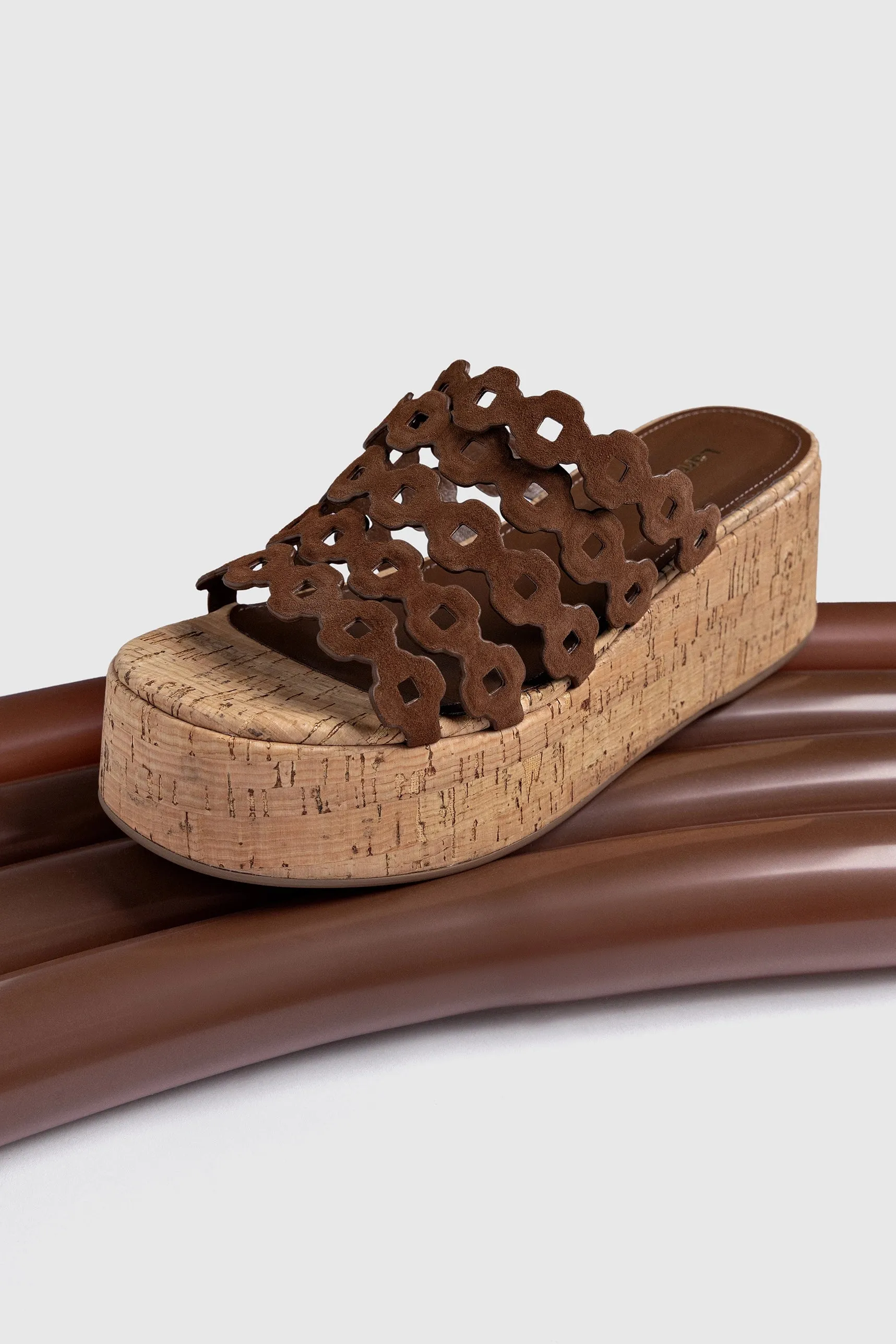 Everyday Pick Breathable mesh Charli Mule In Burnt Umber Suede