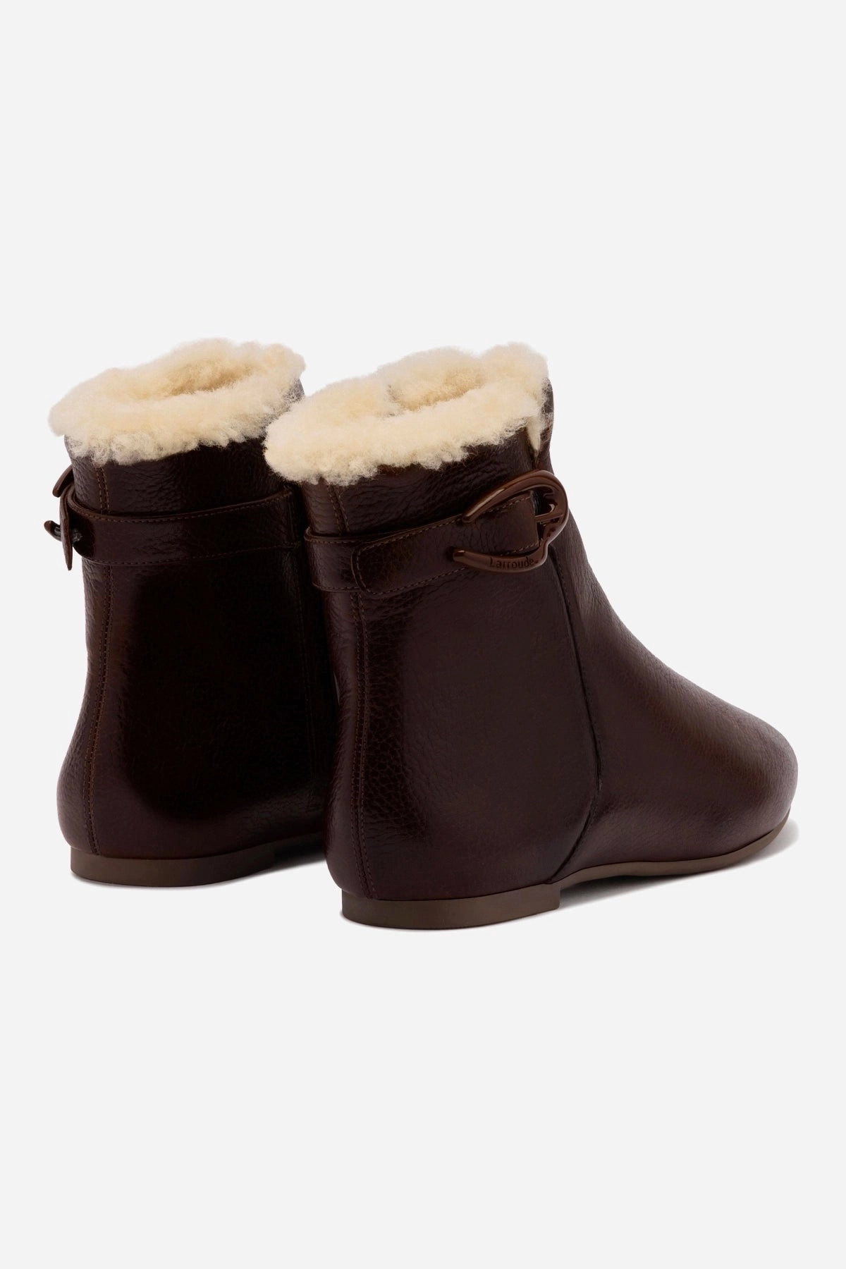 Modern Utility Mini Verona Boot In Brown Leather And Natural Shearling