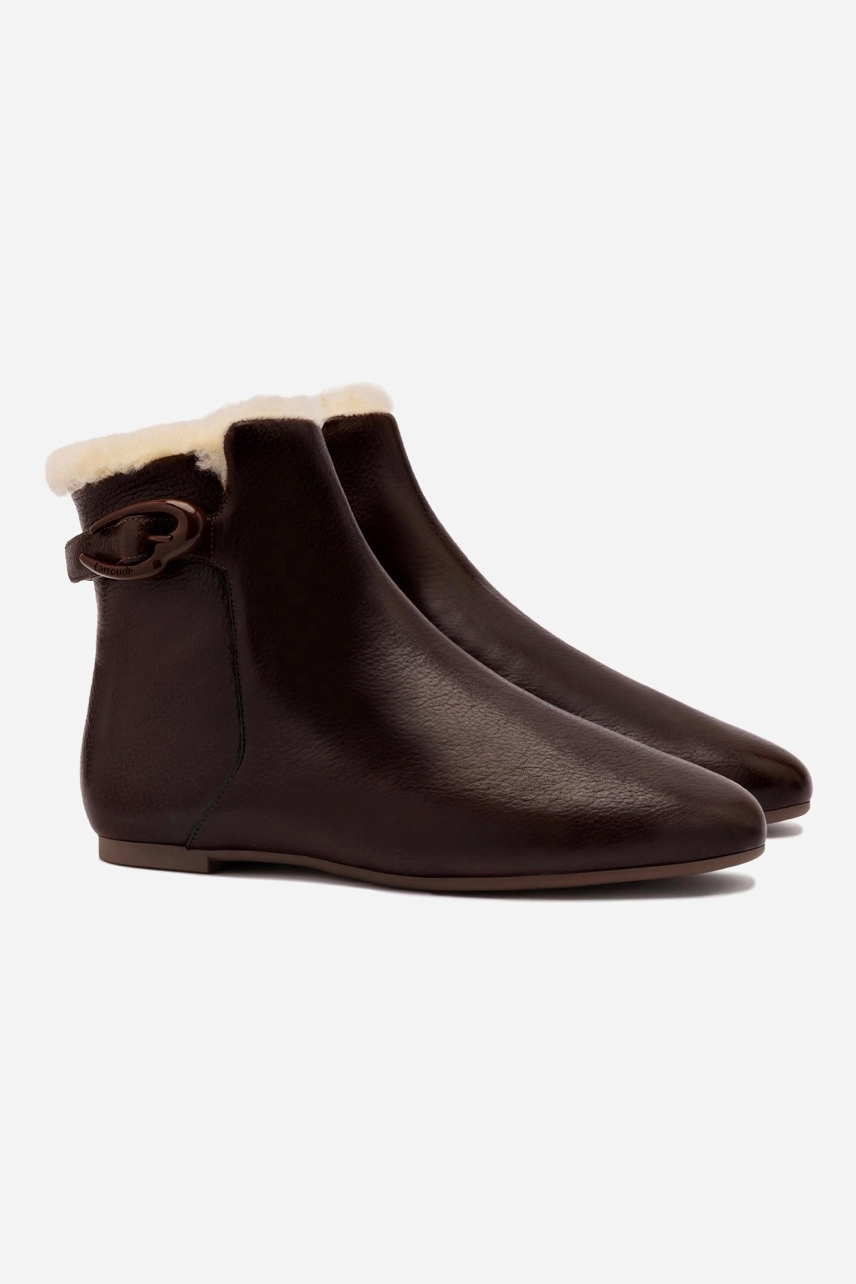 Mini Verona Boot In Brown Leather And Natural Shearling Comfort Fit