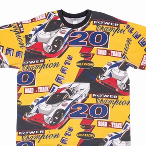 Light Casual Chilly Style VINTAGE GULF RACING ALL OVER PRINT POWER CHAMPION 1990S TEE SHIRT XL MADE IN USA