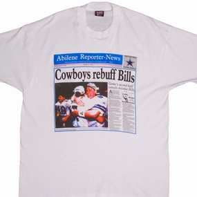 VINTAGE NFL DALLAS COWBOYS CHAMPION VS BUFFALO BILLS TEE SHIRT 1994 XL MADE USA Breathable Comfort Wear