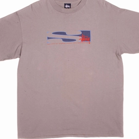 Casual Vibe Wear Soft touch finish VINTAGE STUSSY TEE SHIRT 1990s SIZE LARGE MADE IN USA