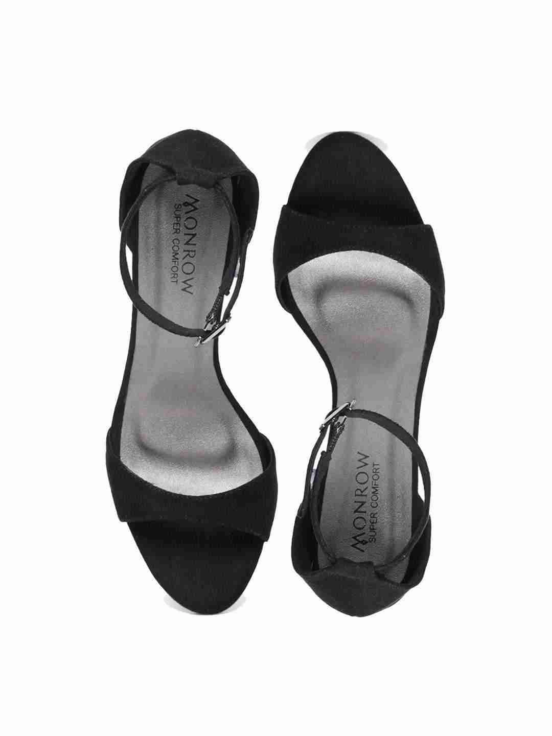 Karen Black Kitten Heel High Density Classy Sandals