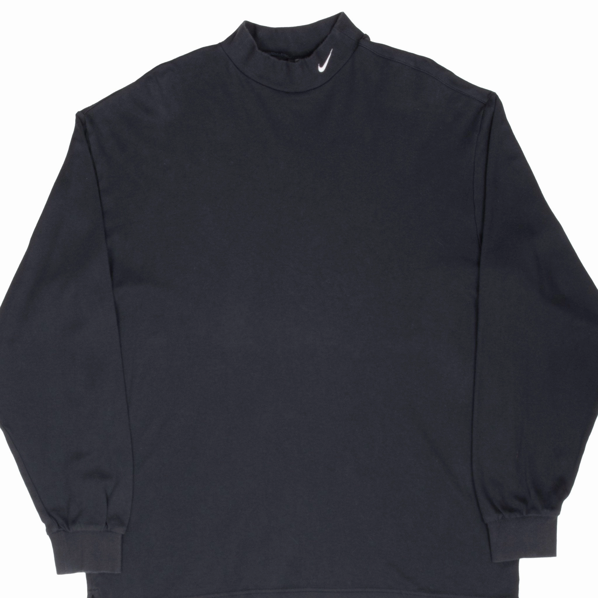VINTAGE NIKE GOLF LONG SLEEVE TURTLE NECK BLACK TEE SHIRT 1990S LARGE Teenager fashion Comfy Apparel