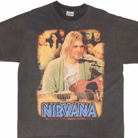 BOOTLEG NIRVANA KURT COBAIN TEE SHIRT SIZE XL SINGLE STITCH Comfortable Fit Wear Chilly Weather Style