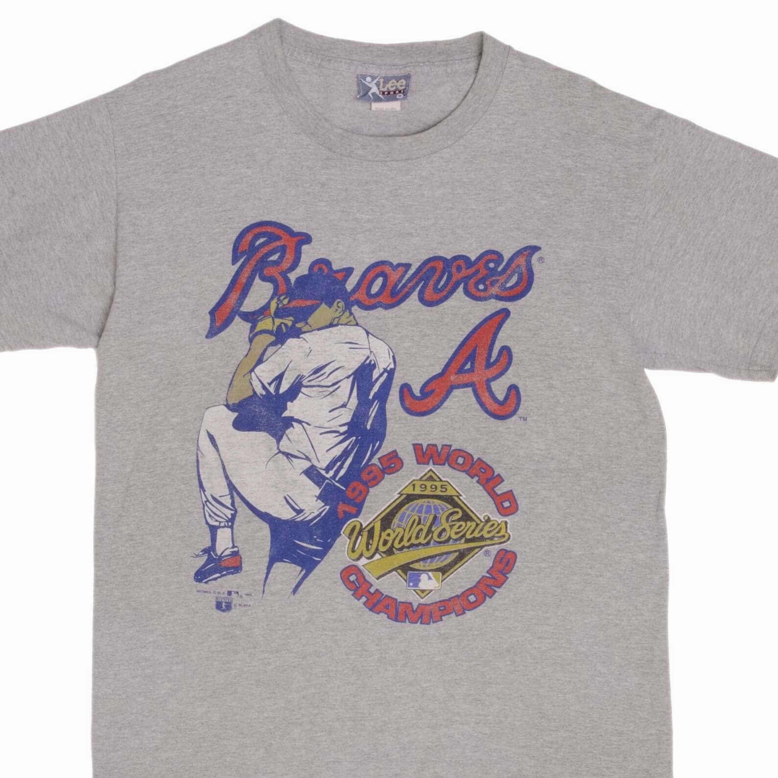 VINTAGE MLB ATLANTA BRAVES CHAMPIONS 1995 TEE SHIRT SIZE MEDIUM MADE IN USA Everyday Essential