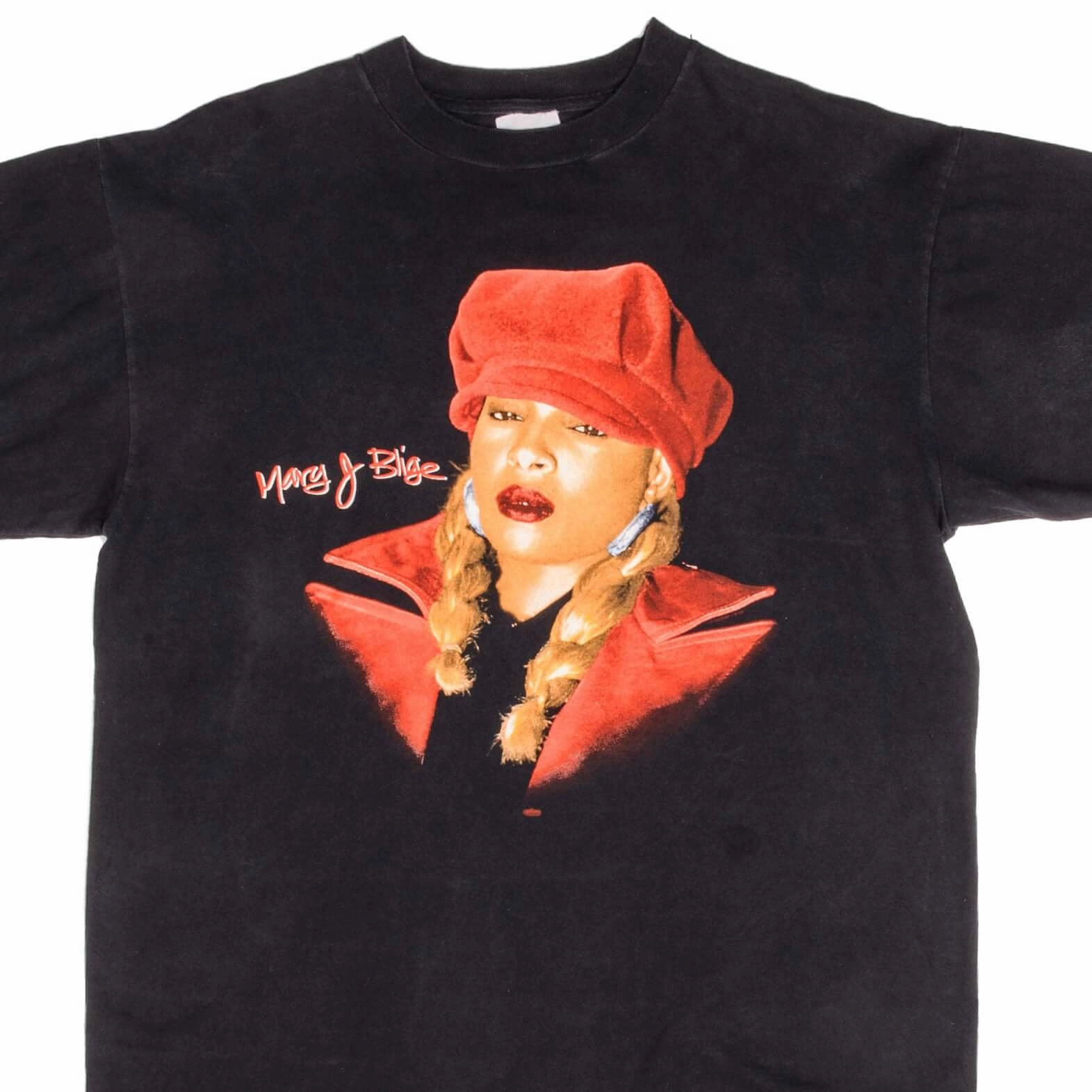 Sublimation Printed Collar Street Casual VINTAGE MARY J BLIGE MY LIFE TOUR 1994 RAP TEE SHIRT SIZE LARGE