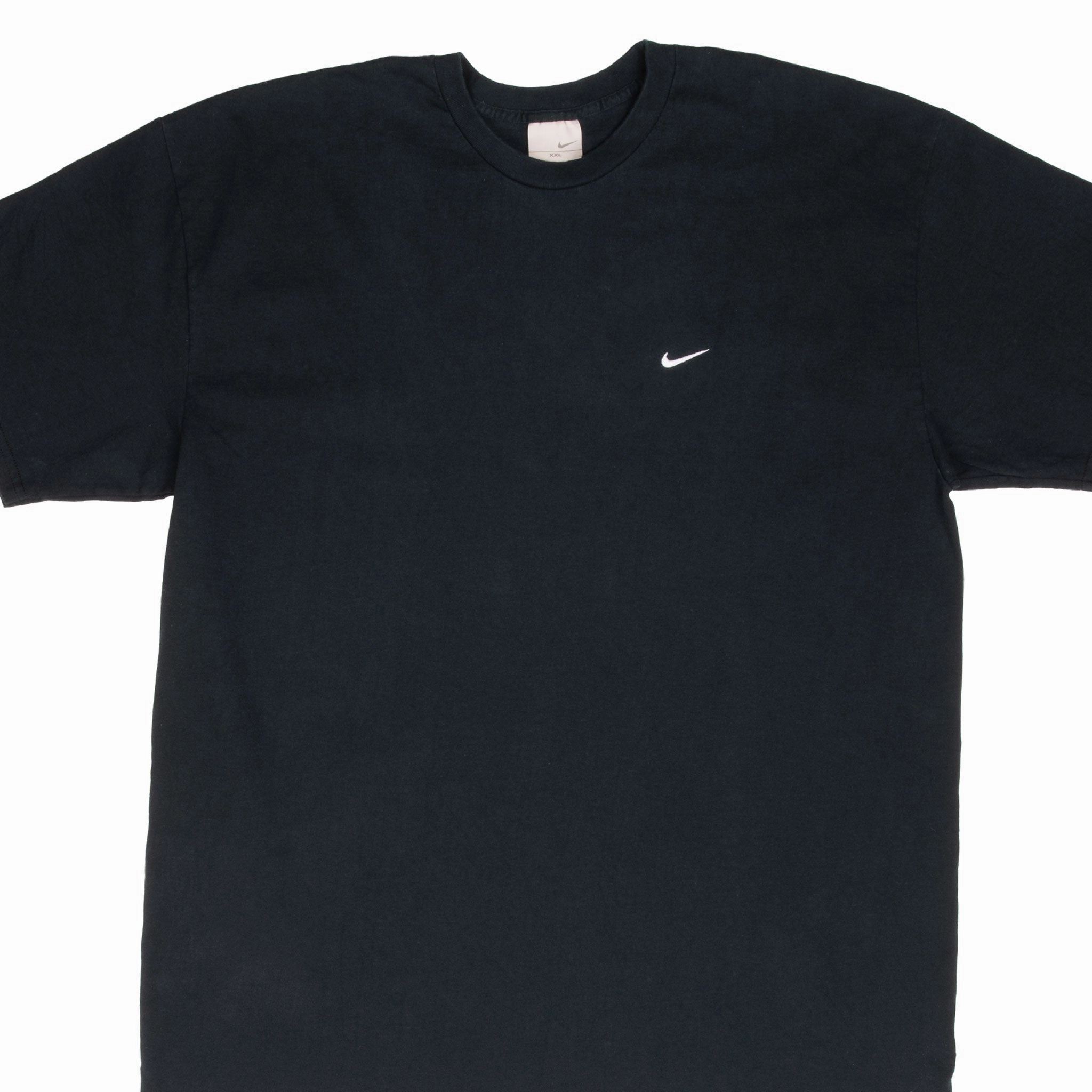 Vintage Wash Effect Seasonal Comfort VINTAGE NIKE CLASSIC SWOOSH BLACK TEE SHIRT 2000S 2XL