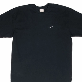 Vintage Wash Effect Seasonal Comfort VINTAGE NIKE CLASSIC SWOOSH BLACK TEE SHIRT 2000S 2XL