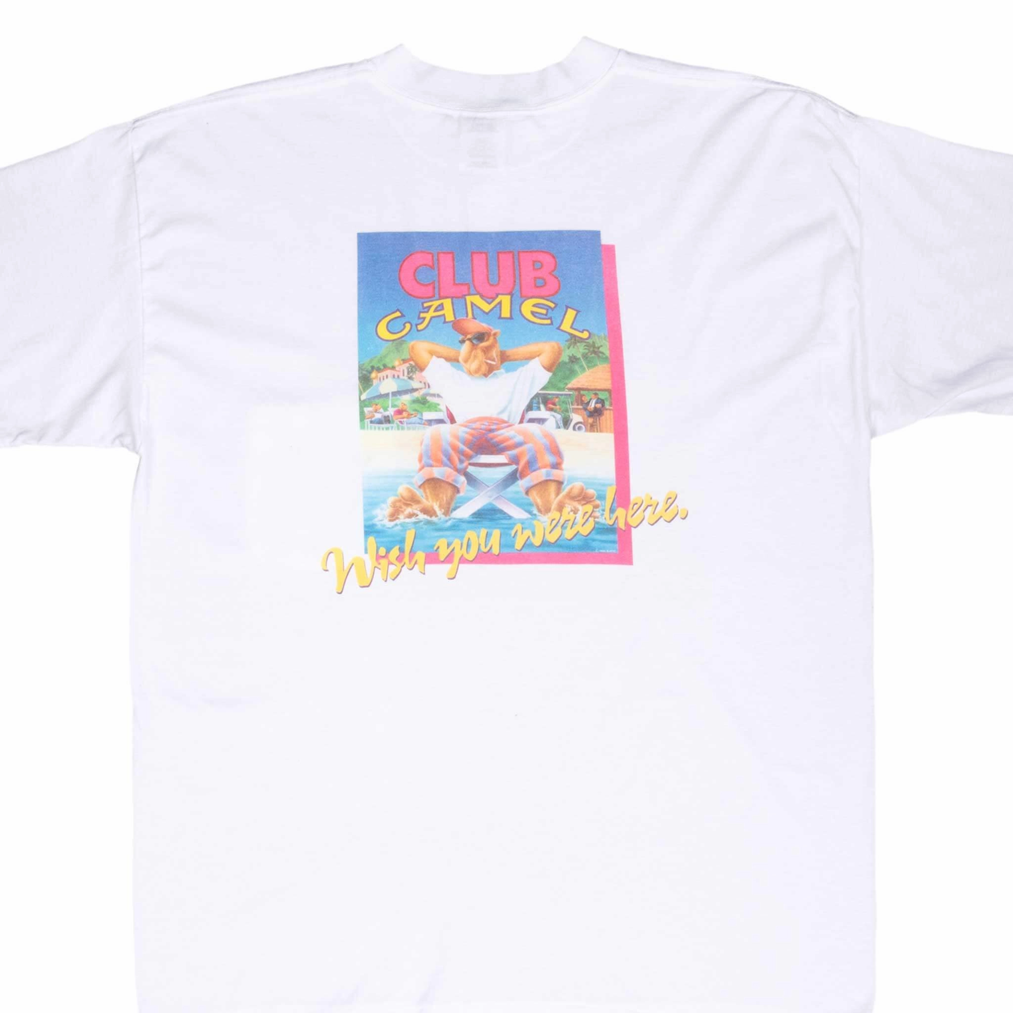 VINTAGE CLUB CAMEL MEMBER POCKET TEE SHIRT 1992 LARGE MADE IN USA Light Breeze