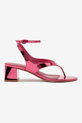 Adjustable Walking Shoes Gaia Block Sandal In French Rose Specchio