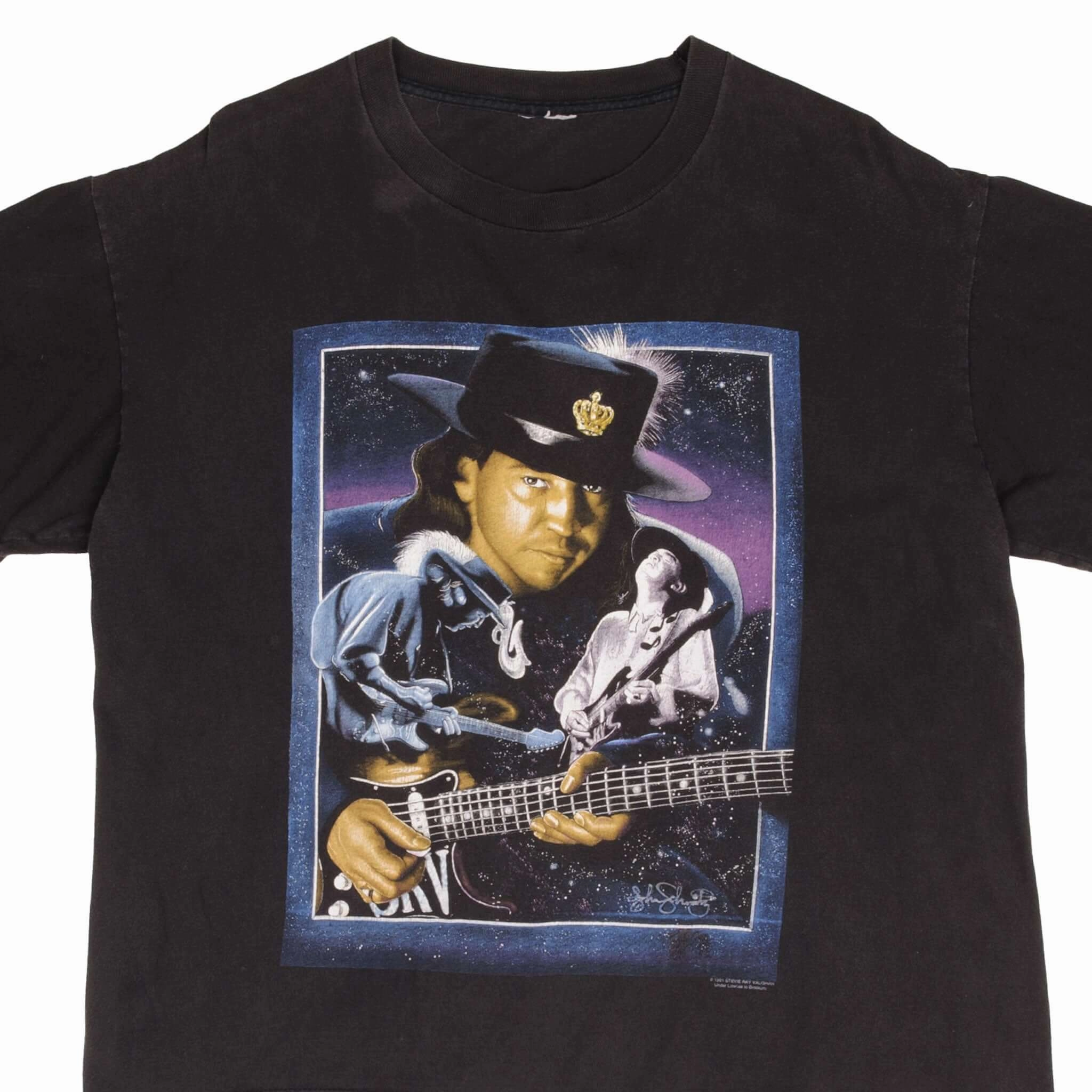 VINTAGE STEVIE RAY VAUGHAN 1991 TEE SHIRT SIZE XL SINGLE STITCH Layering Comfort Wear