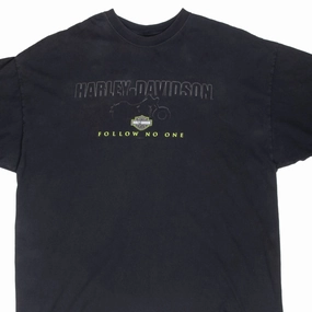 VINTAGE HARLEY DAVIDSON FOLLOW NO ONE OREGON TEE SHIRT 2009 3XL Sophisticated Casual SunProtectionFabric