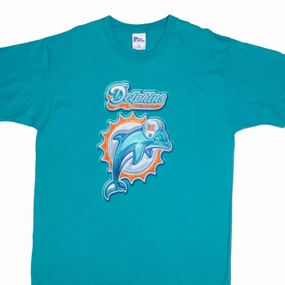 VINTAGE NFL MIAMI DOLPHINS TEE SHIRT 1990S SIZE XL MADE IN USA Slim Waist