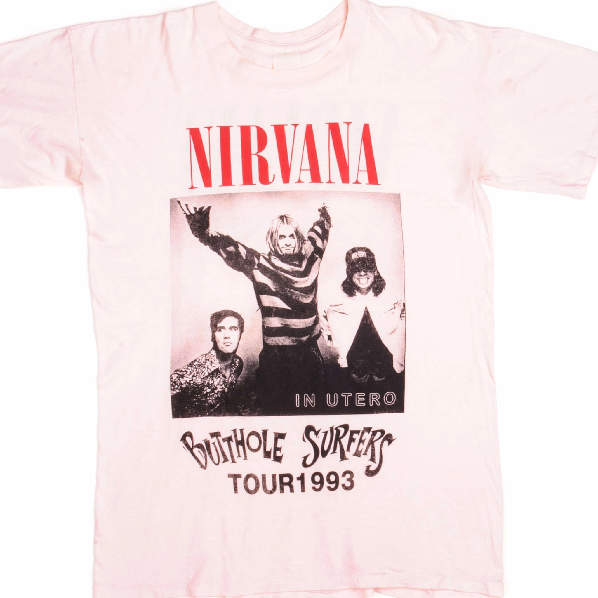 VINTAGE NIRVANA AND BUTTHOLE SURFERS TOUR TEE SHIRT 1993 SIZE LARGE Casual Ease