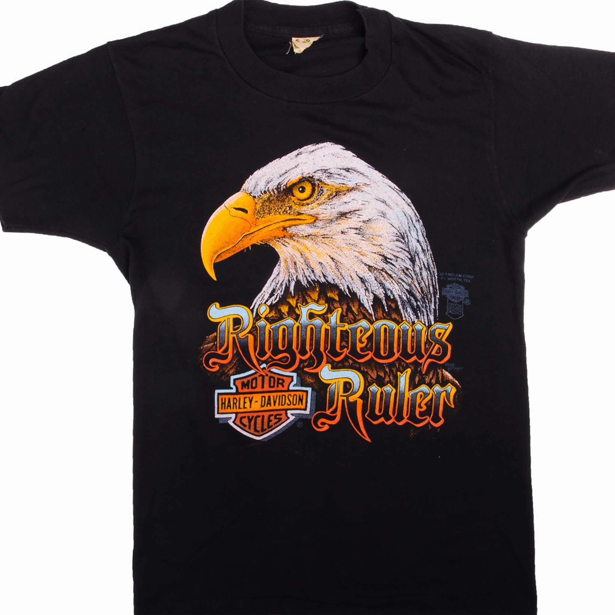 VINTAGE HARLEY DAVIDSON TEE SHIRT 3D EMBLEM 1980s SIZE SMALL MADE IN USA Timeless and Chic Top Rated