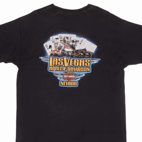 SeamFreeShoulders Non Toxic Printing VINTAGE HARLEY DAVIDSON LAS VEGAS TEE SHIRT 2004 SIZE XL MADE IN USA