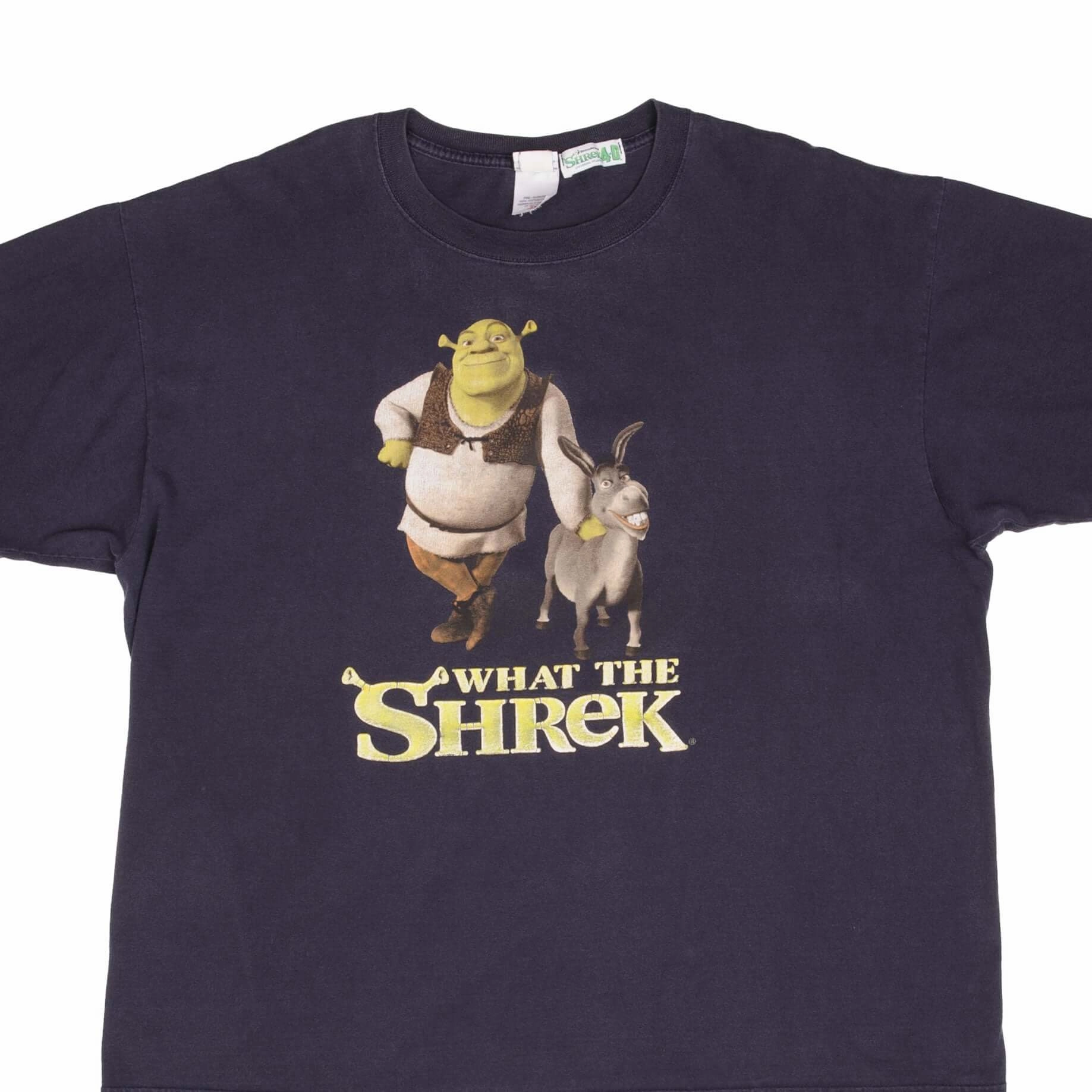 VINTAGE WHAT THE SHREK BLACK TEE SHIRT SIZE 2XL 2000S Adjustable Hem Timeless Layer