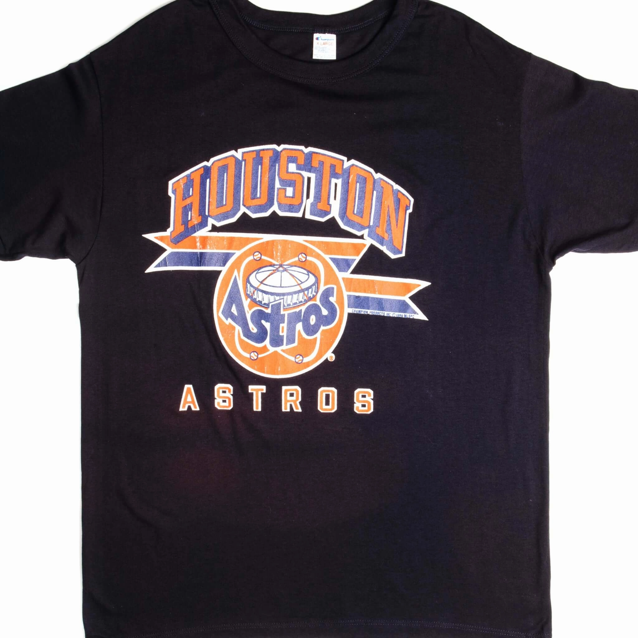 VINTAGE CHAMPION MLB HOUSTON ASTROS TEE SHIRT 1989 SIZE XL MADE IN USA DEADSTOCK GentleWashResistance Modern Fit