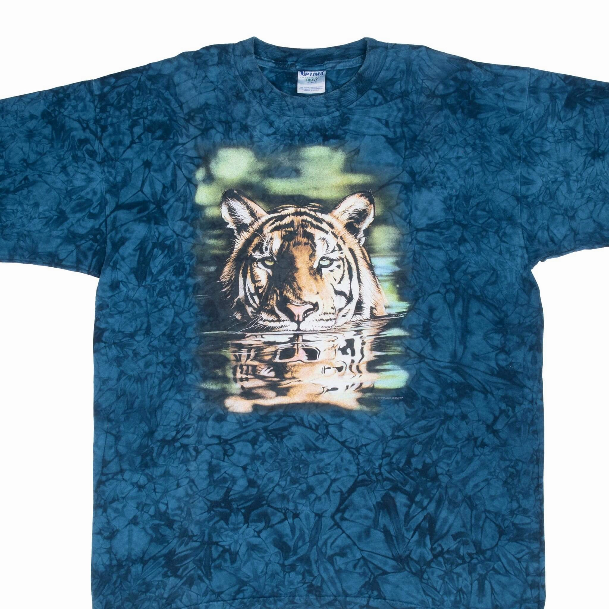 Travel Friendly VINTAGE ANIMAL PRINT TIGER 2000S TIE DYE TEE SHIRT XL